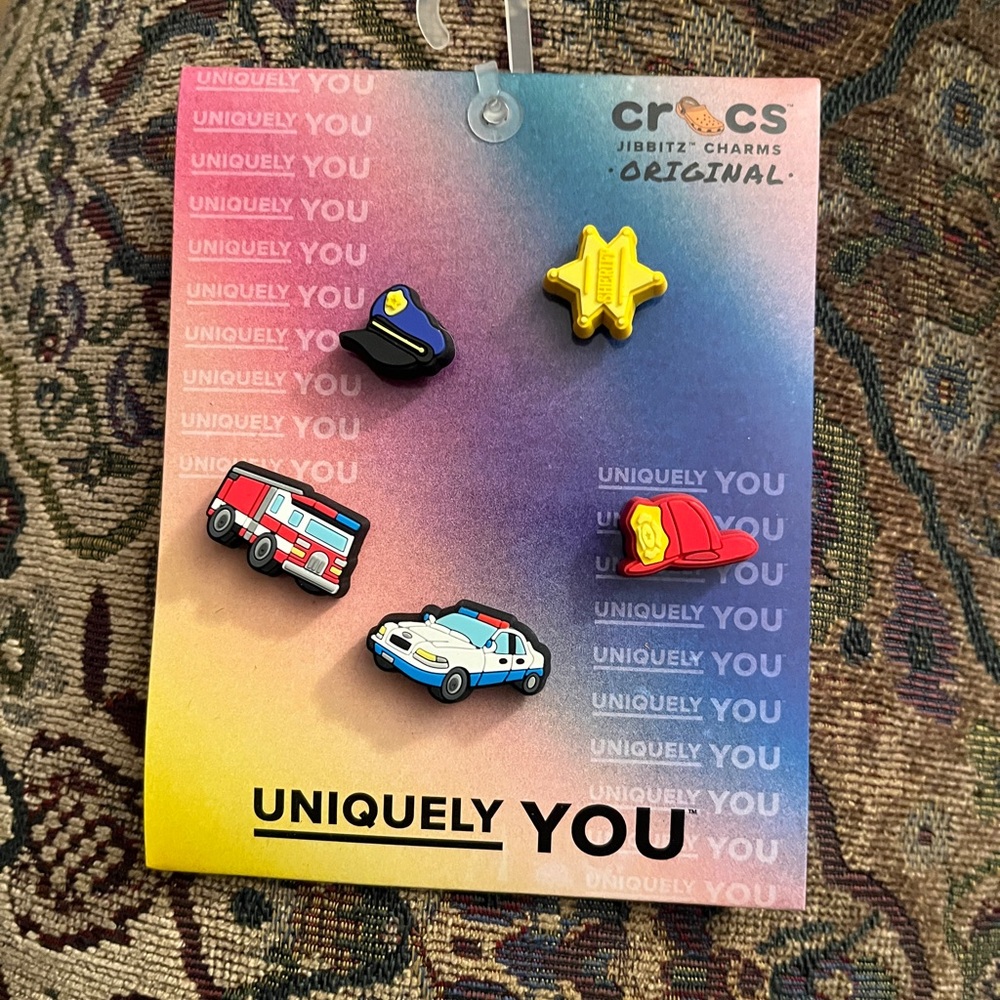 New Crocs Uniquely You Jibbitz,charms police, fire 5 Pc